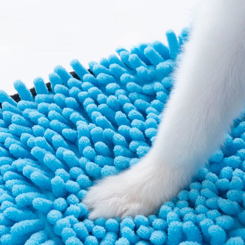 Microfiber Pet Bath Towel Quick Drying Absorbent With Hand Pockets