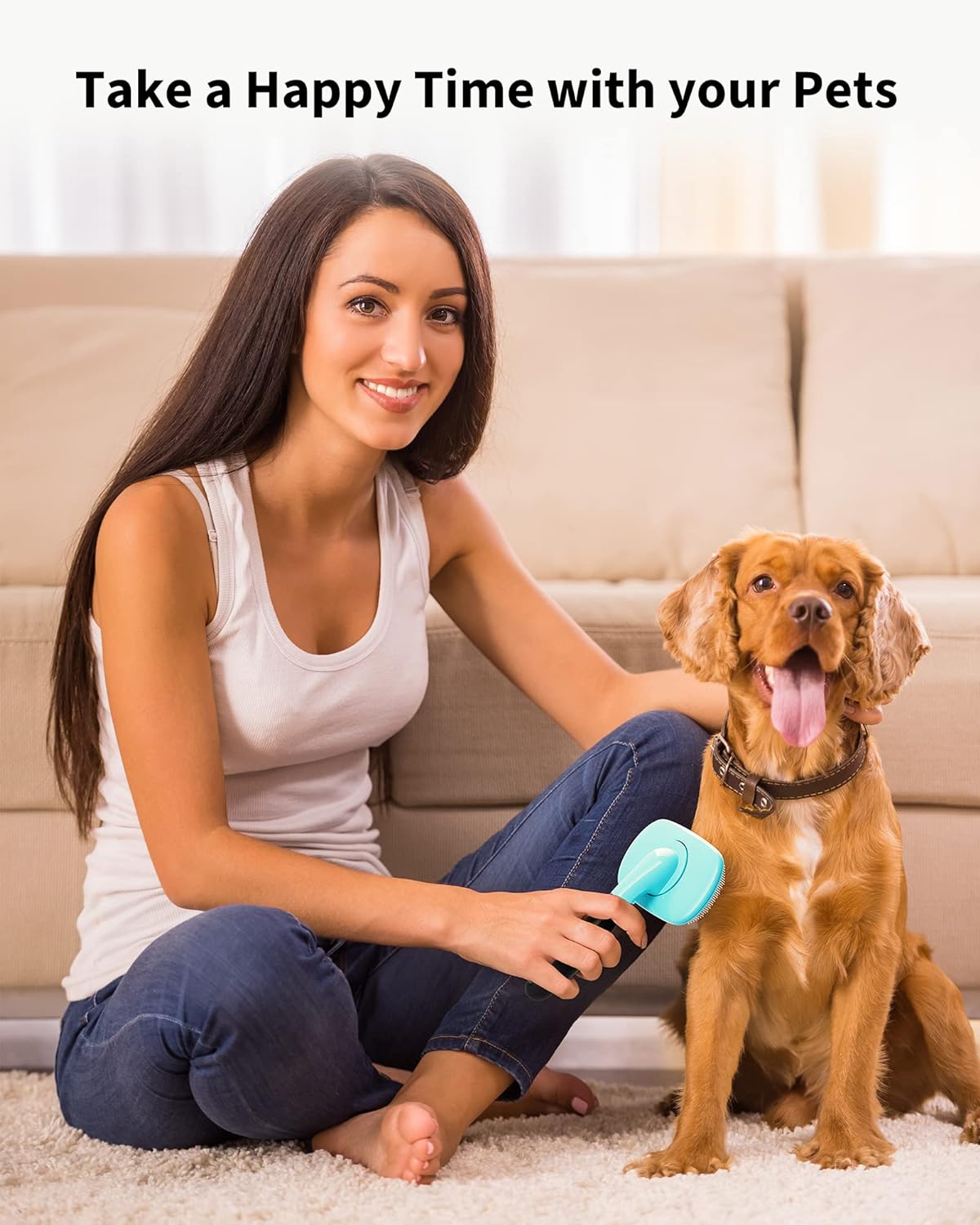 Pet Grooming Brush Shedding Hair Removal Grooming Tool