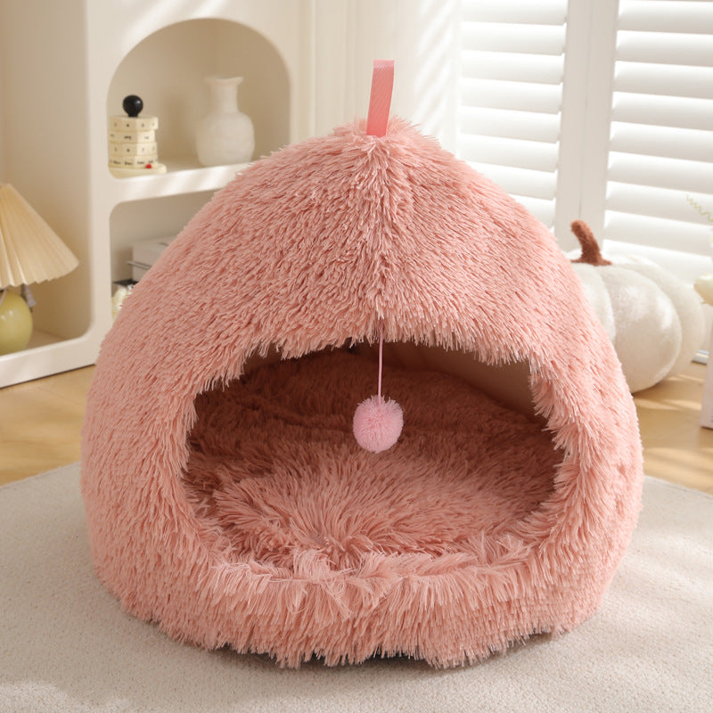 Plush Warm Pet Bed Cozy Winter Sleeping Nest