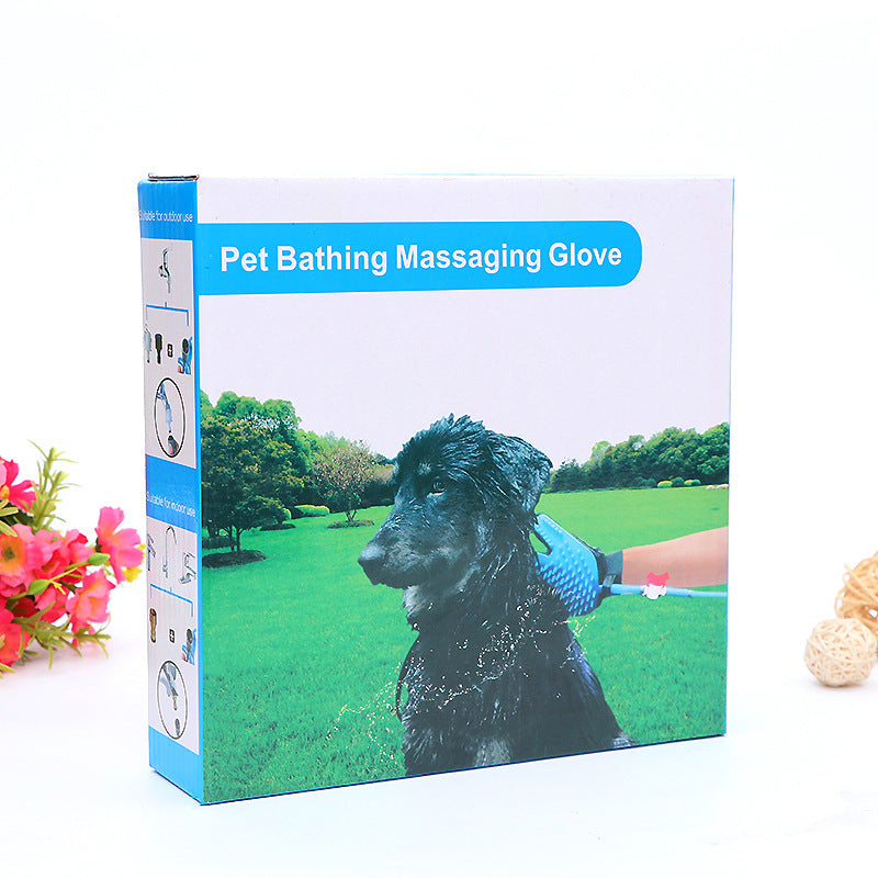 Five-Finger Pet Bath Massage Gloves With Water Spray Function