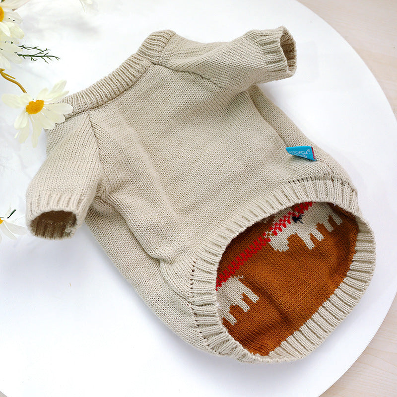 Festive Pet Christmas Sweater Warm Holiday Knit Pullover