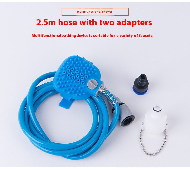 Handheld Silicone Pet Bath Gloves Brush For Outdoor Shower Massage