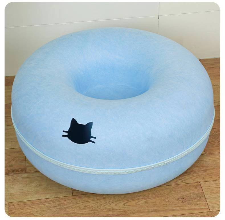 Round Pet Bed Tunnel Comfortable Soft Sleeping Hideout