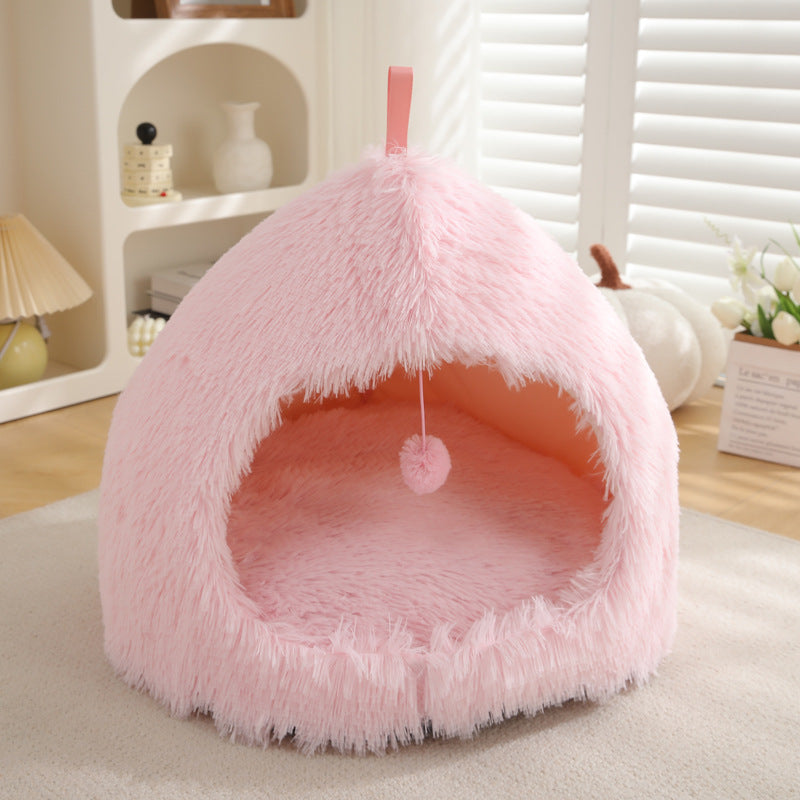 Plush Warm Pet Bed Cozy Winter Sleeping Nest