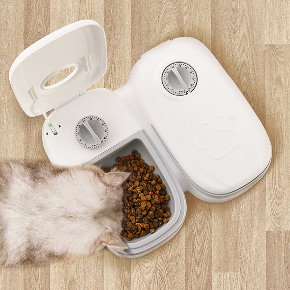 Automatic Smart Food Dispenser With Timer And Stainless Steel Bowl For Pets