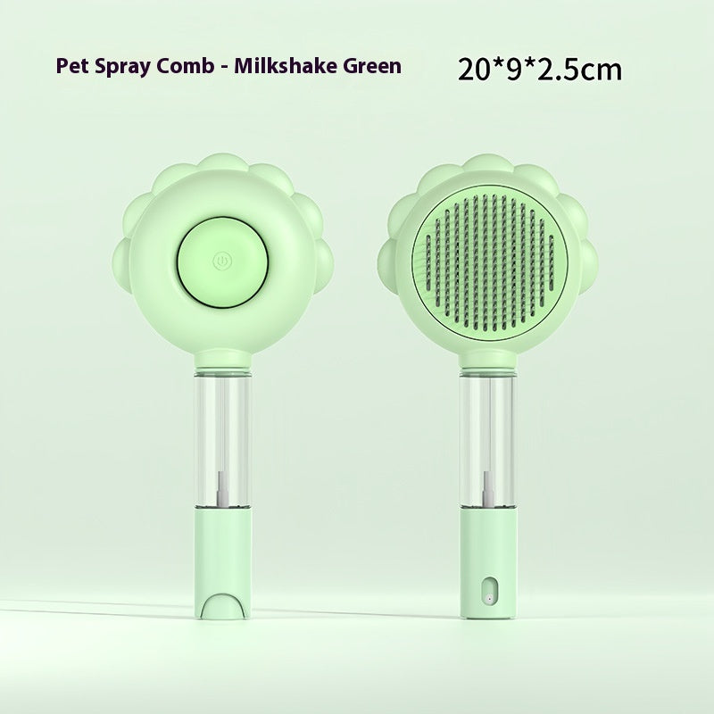 2 In 1 Self Cleaning Pet Brush With Spray Grooming Tool