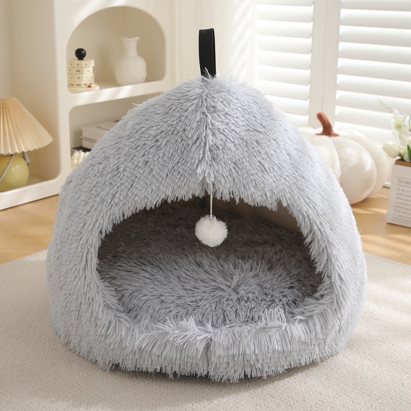 Plush Warm Pet Bed Cozy Winter Sleeping Nest