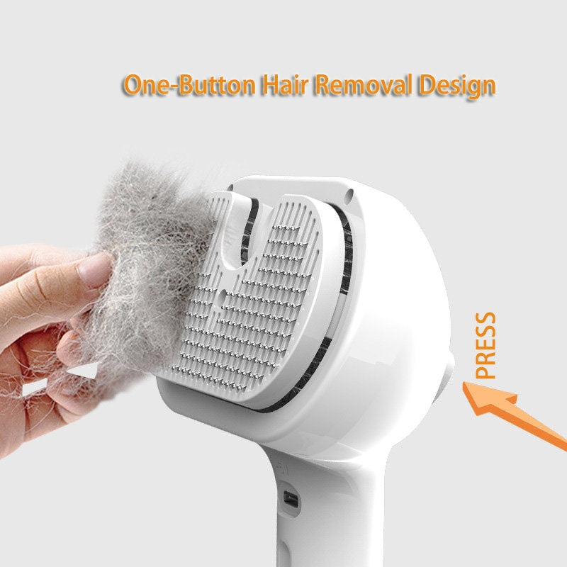 Self Cleaning Pet Grooming Comb With Mist Spray Hair Remover Tool