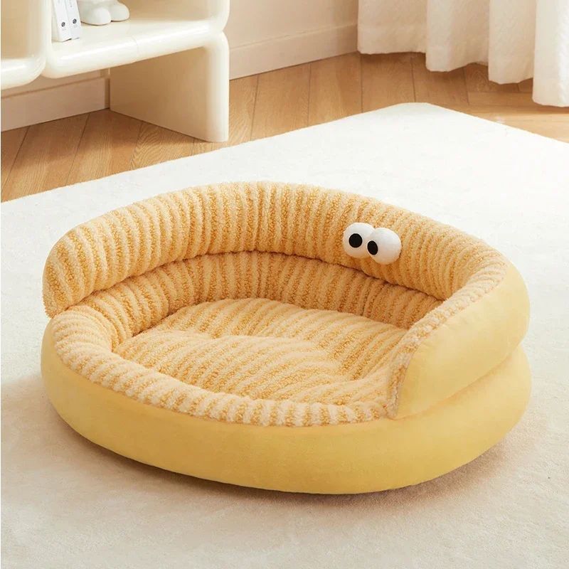 Modern Solid Color Plush Pet Bed Soft Warm Washable Sleeping Mat