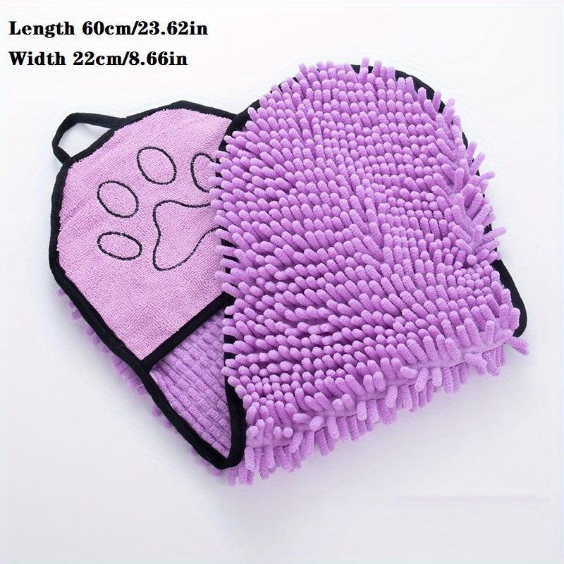 Microfiber Pet Bath Towel Quick Drying Absorbent With Hand Pockets