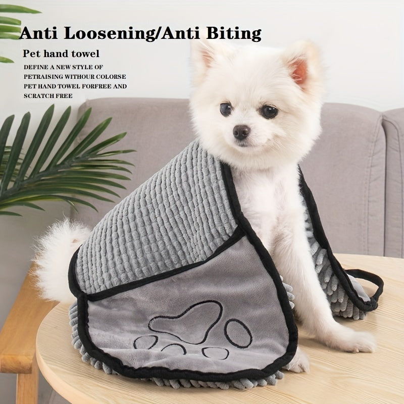 Microfiber Pet Bath Towel Quick Drying Absorbent With Hand Pockets