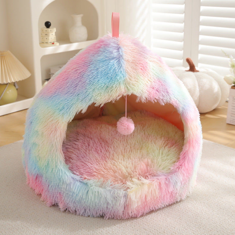 Plush Warm Pet Bed Cozy Winter Sleeping Nest