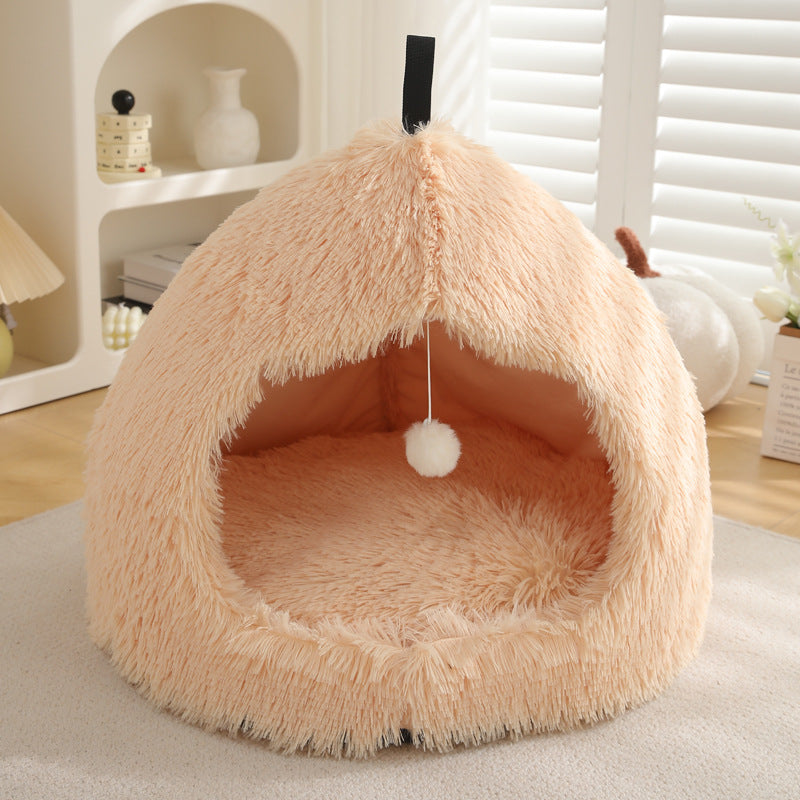 Plush Warm Pet Bed Cozy Winter Sleeping Nest