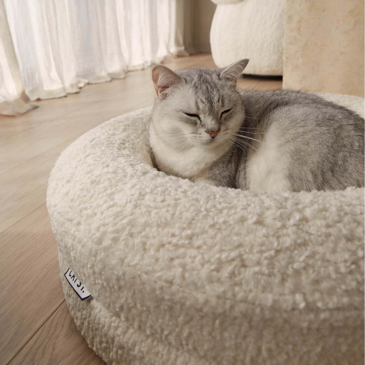 Solid Color Pet Round Bed Comfortable Soft Leisure Sleeping Nest