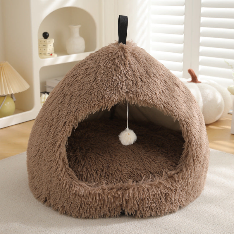 Plush Warm Pet Bed Cozy Winter Sleeping Nest