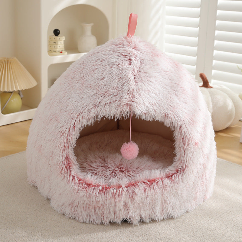 Plush Warm Pet Bed Cozy Winter Sleeping Nest