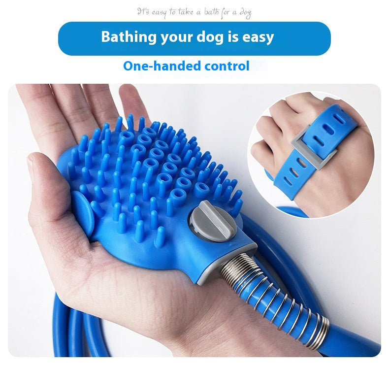 Handheld Silicone Pet Bath Gloves Brush For Outdoor Shower Massage