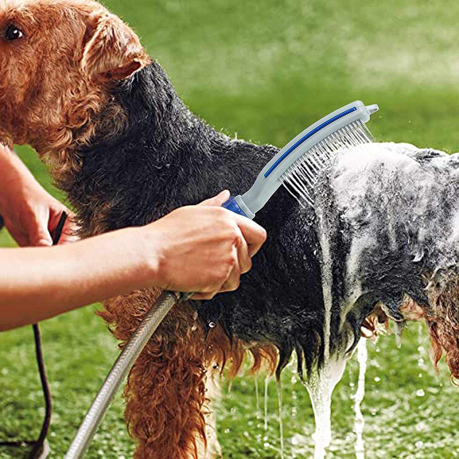 Pet Bath Shower Brush With Integrated Water Hose