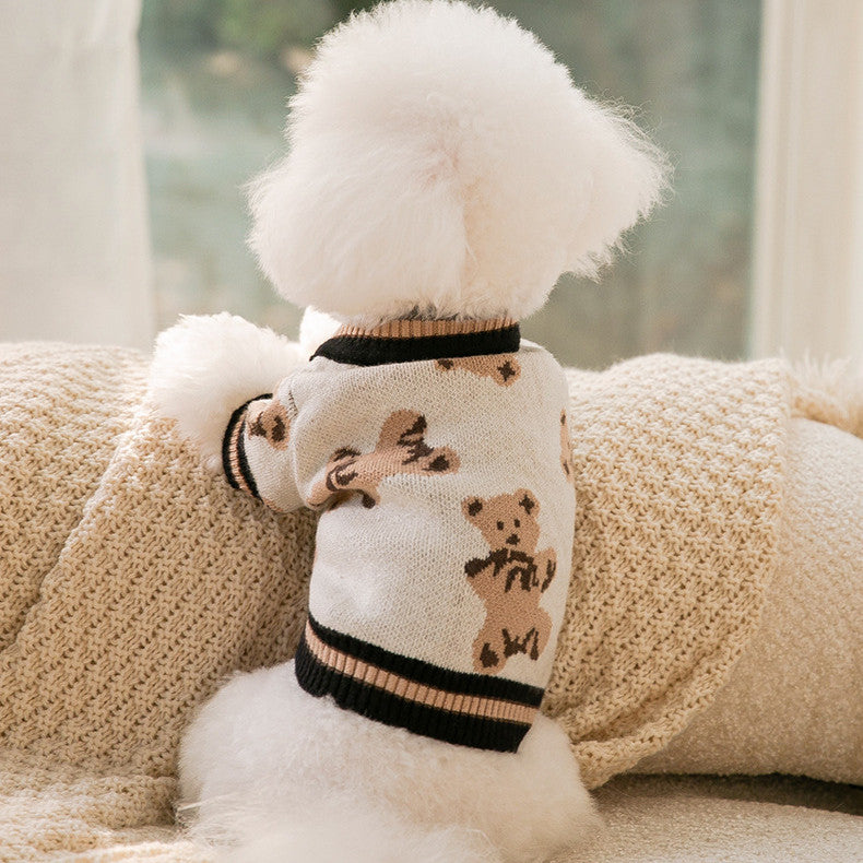 Pet Simple Warm Knitted Sweater For Small And Medium Pets