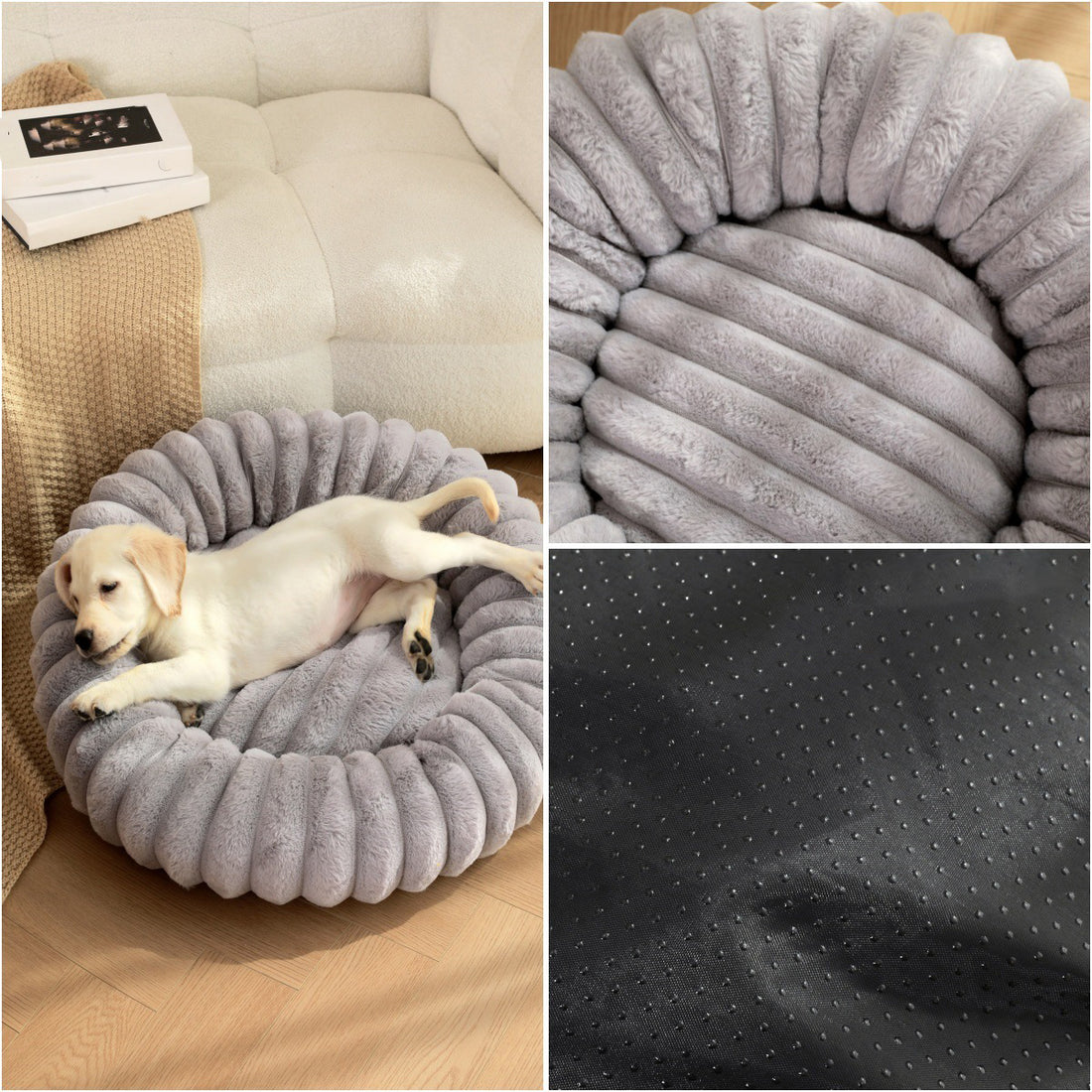 High Weight Plush Pet Bed Round Warm Long Hair Sleeping Nest