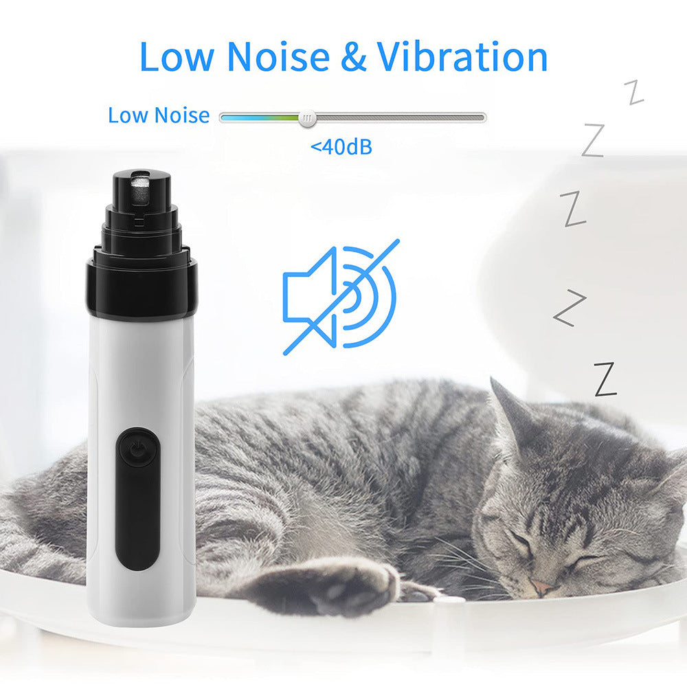 Rechargeable Electric Pet Nail Grinder Quiet USB Grooming Trimmer Tool