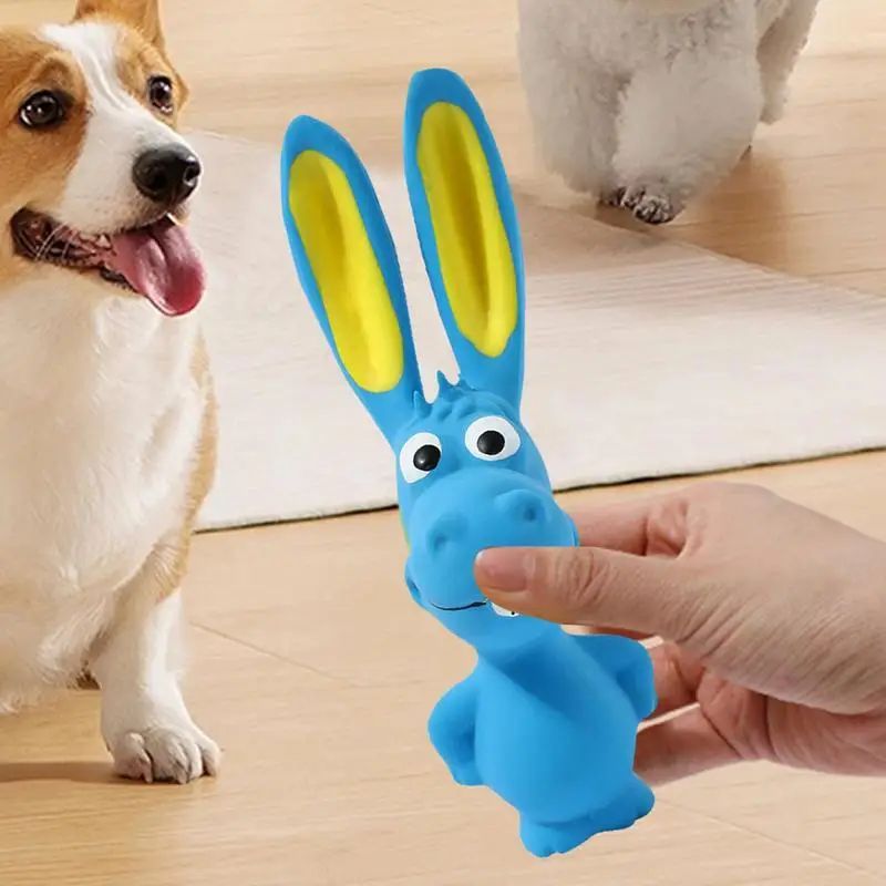 Soft Latex Hippo Squeaky Chew Toy For Pets