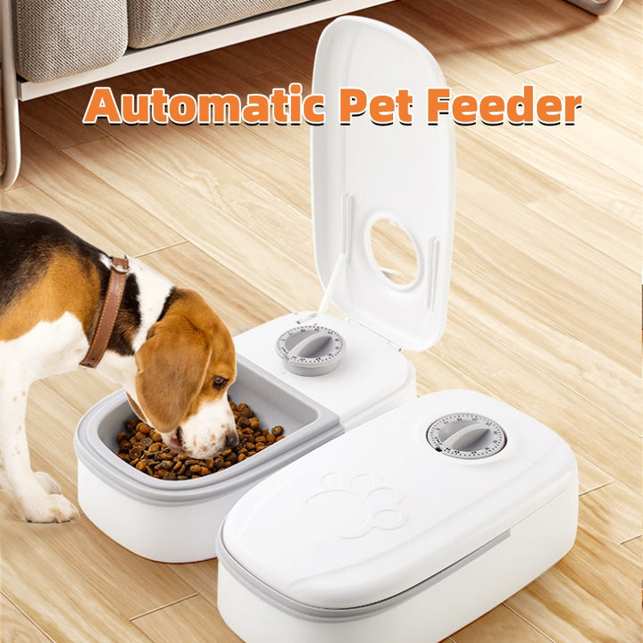 Automatic Smart Food Dispenser With Timer And Stainless Steel Bowl For Pets