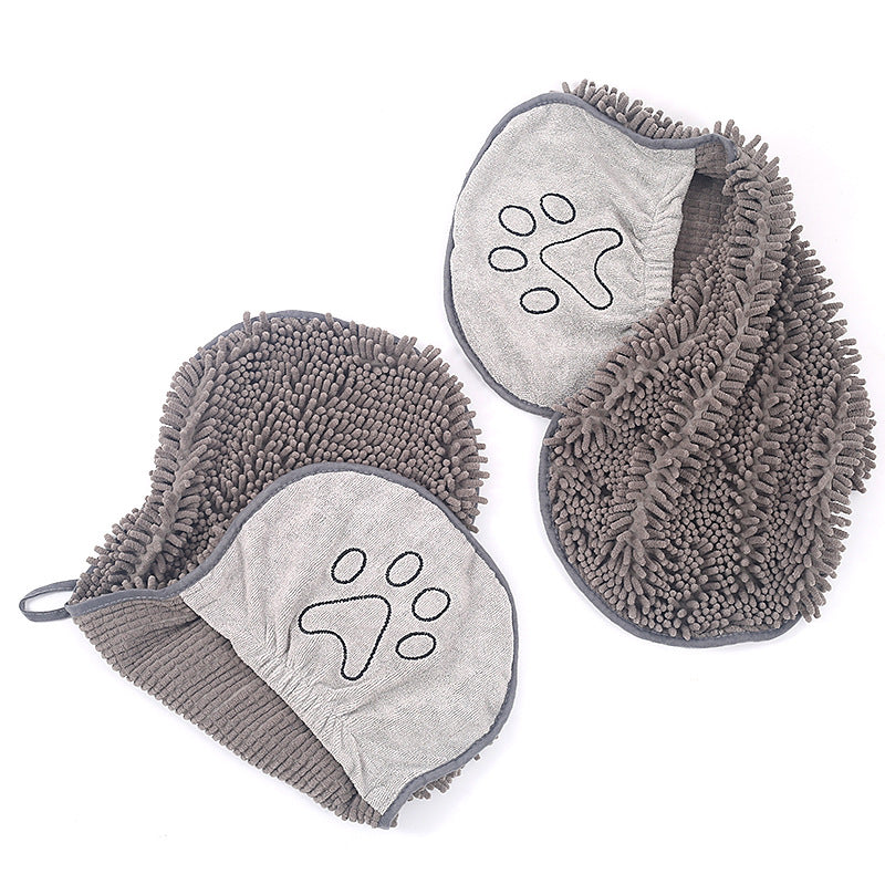 Chenille Pet Bath Towel Soft Absorbent Grooming Cloth