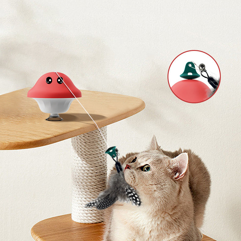 Retractable Wand Suction Cup Interactive Toy For Pets