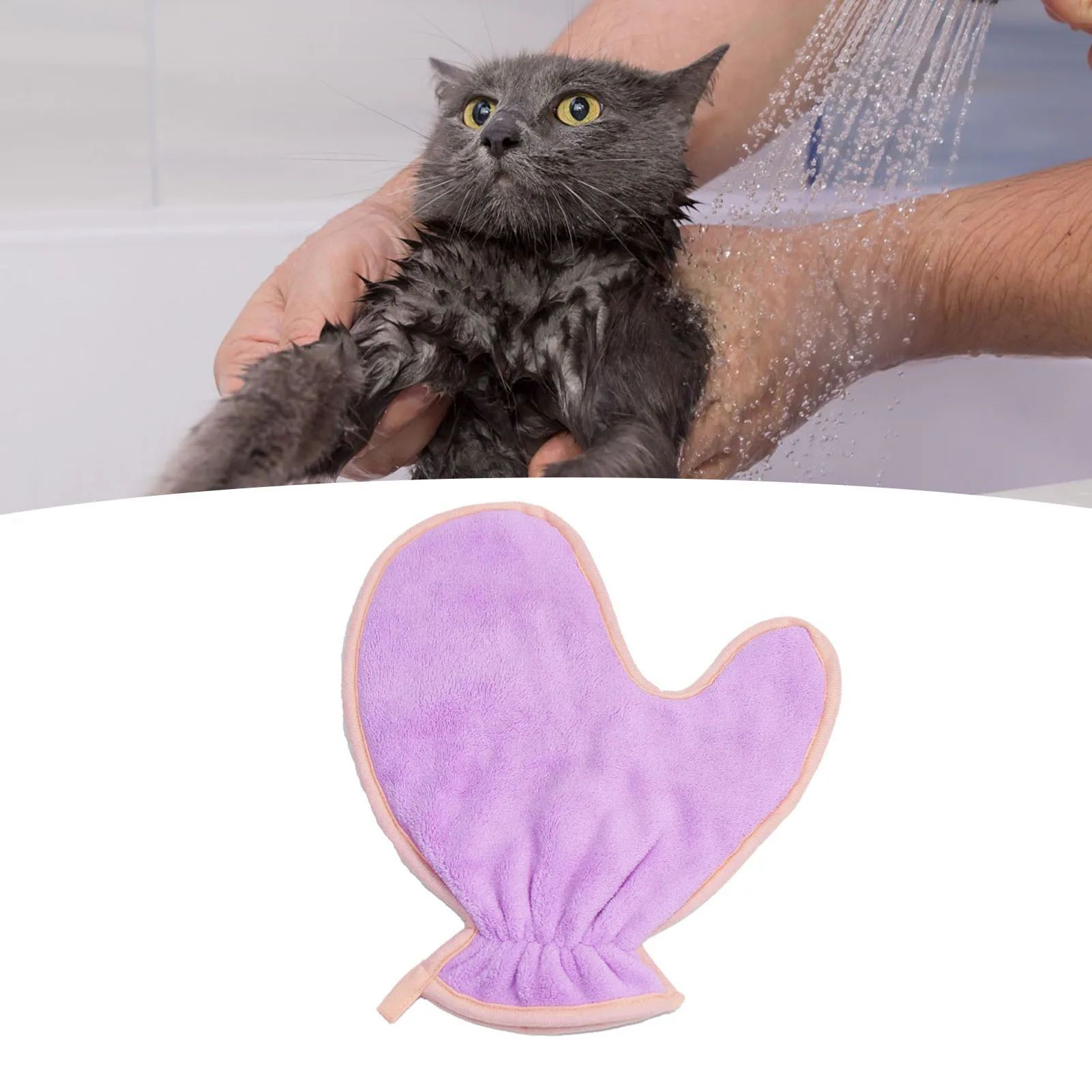 Double Sided Absorbent Pet Bath Towel Gloves Soft Plush Cleaning