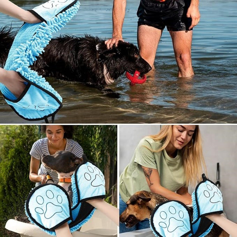 Quick Absorbing Pet Bath Towel Soft Cotton For Grooming