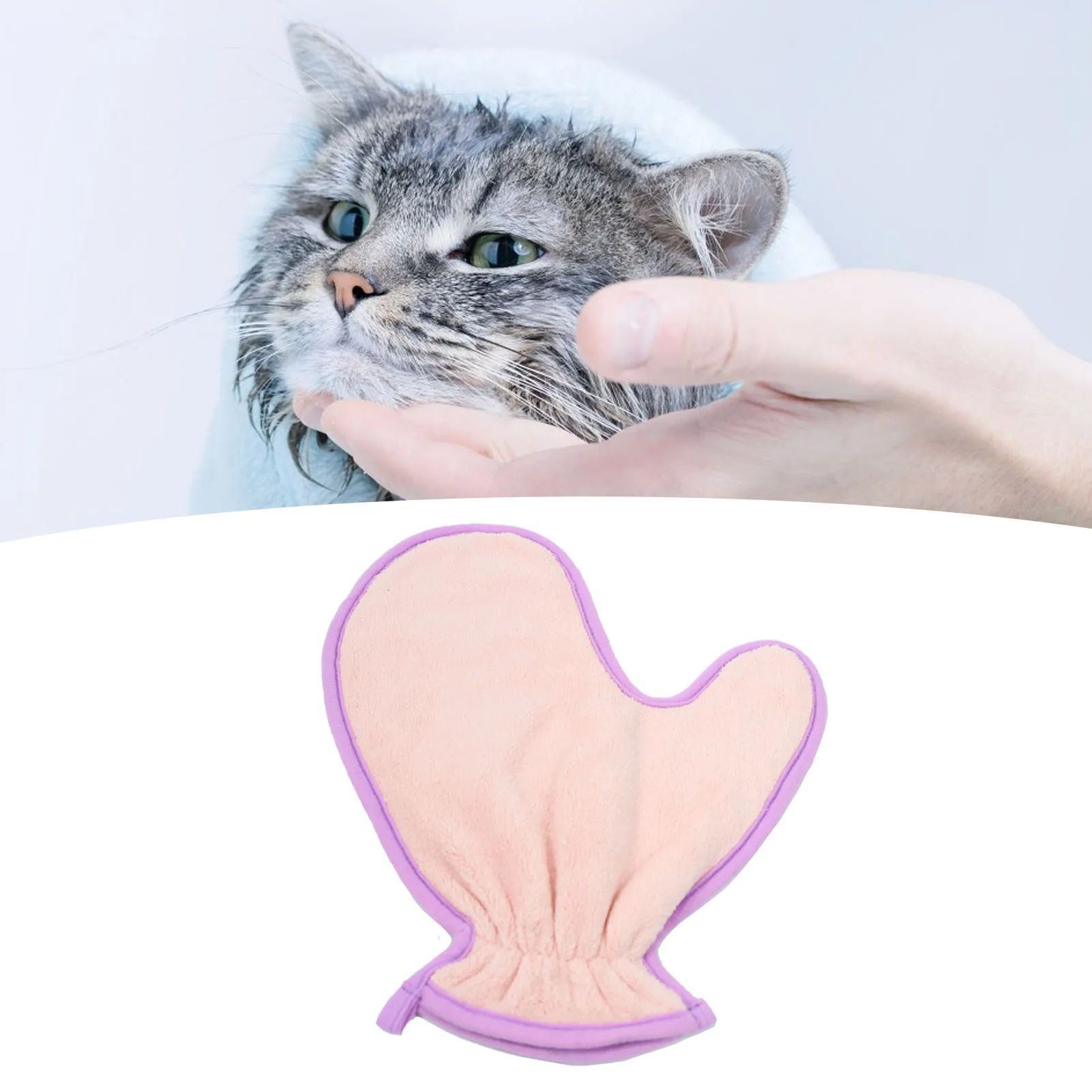 Double Sided Absorbent Pet Bath Towel Gloves Soft Plush Cleaning