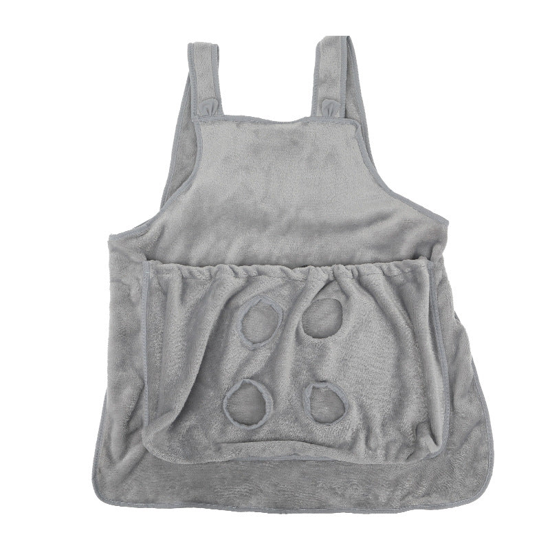 Outdoor Pet Carrier Apron Hanging Chest Bag With Plush Pocket