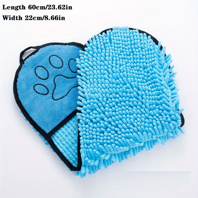 Microfiber Pet Bath Towel Quick Drying Absorbent With Hand Pockets
