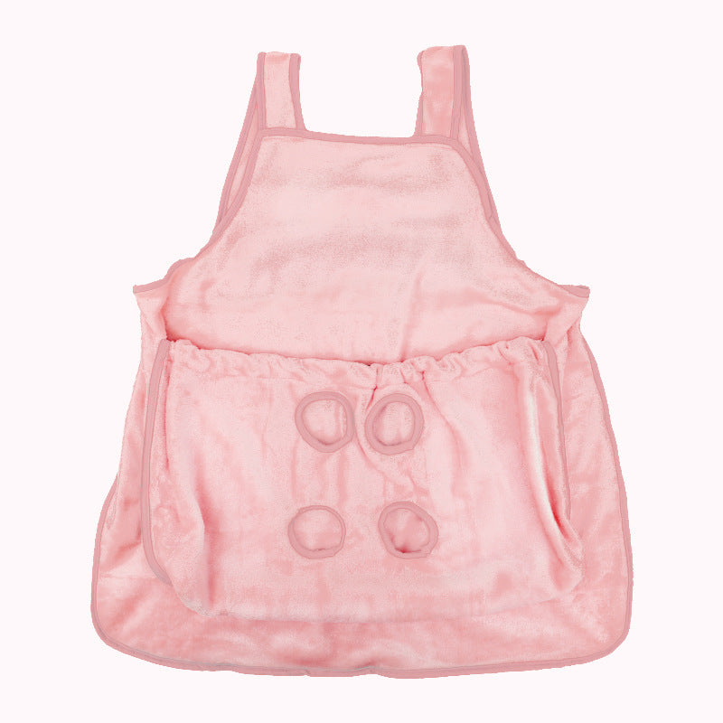 Outdoor Pet Carrier Apron Hanging Chest Bag With Plush Pocket