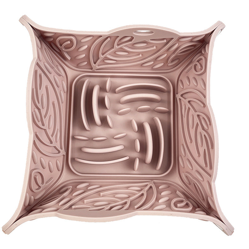 Silicone Foldable Slow Feeding Mat And Bowl For Pets