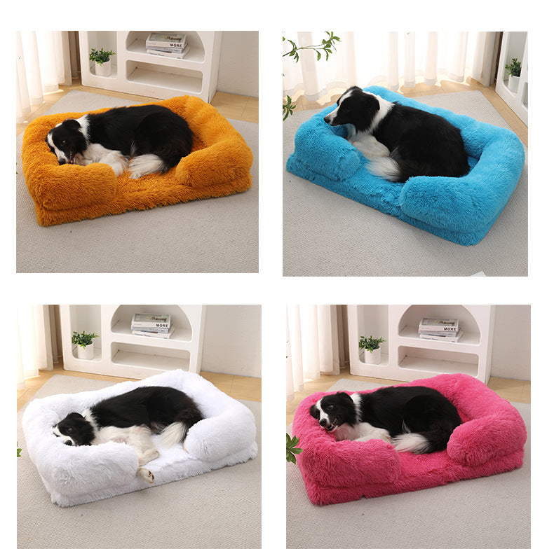 Plush Round Pet Bed Warm Winter Comfortable Sleeping Mat
