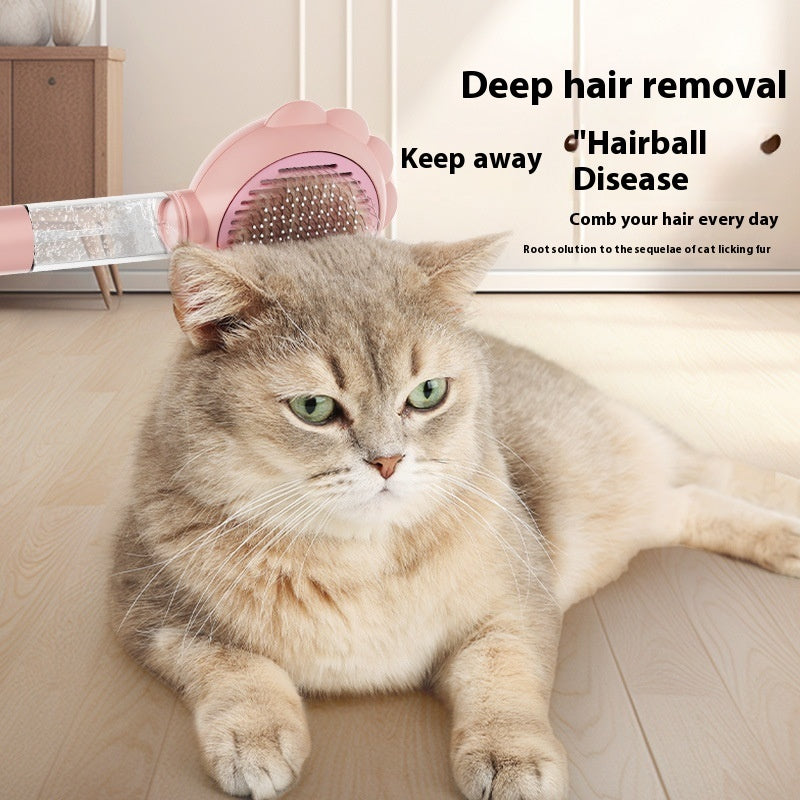 2 In 1 Self Cleaning Pet Brush With Spray Grooming Tool