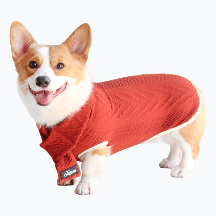Vintage Style Pet Twist Knit Sweater For Warmth